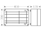 Gehäuse Hensel Mi, 450×300mm, Sammelschiene 250A, 5-polig
