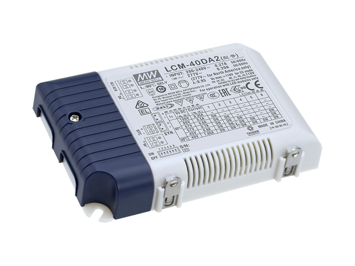 LED-Konverter MEAN WELL LCM-40DA2, 40W 350…1050mA 40…100VDC dimmbar DALI-2