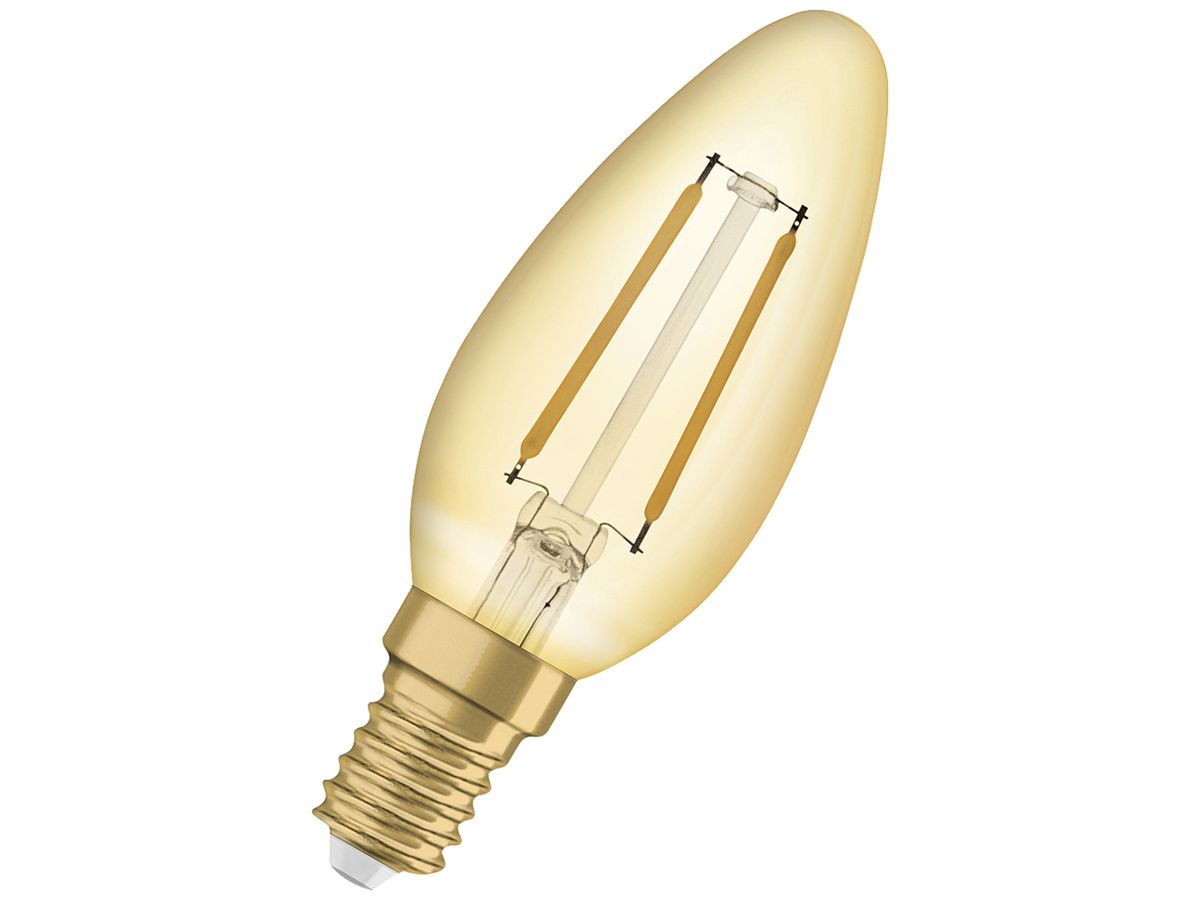 LED-Lampe LEDVANCE Vintage E14 2.5W 220lm 2400K Ø35×100mm B10.5 klar Gold