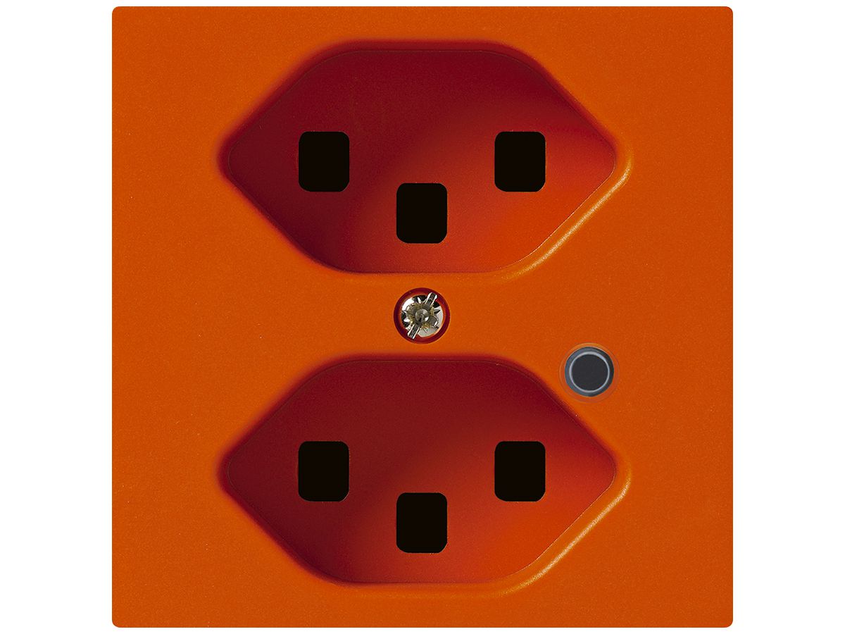 Steckdose Hager kallysto 2×T23 beleuchtet A orange