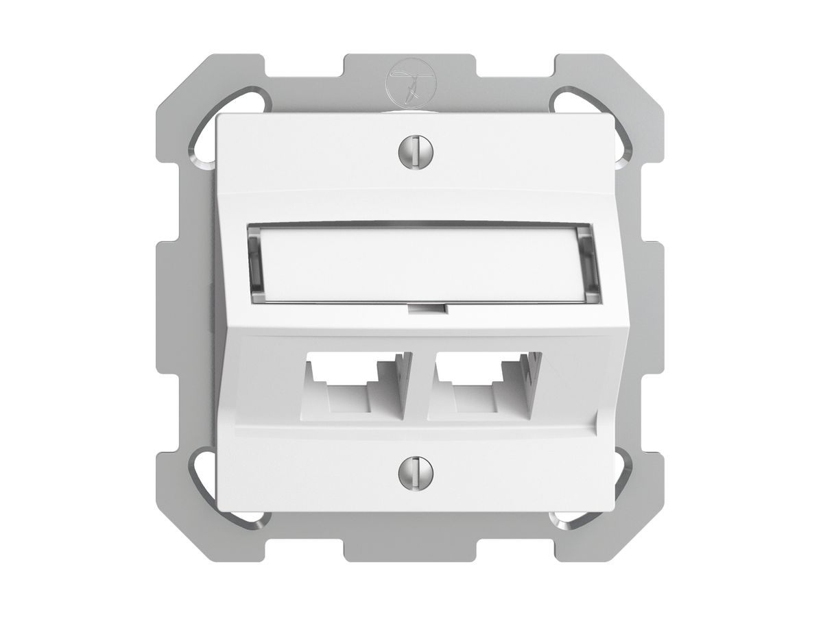 UP-Montageset S-One EDIZIOdue FM für 2×RJ45 schräg, weiss