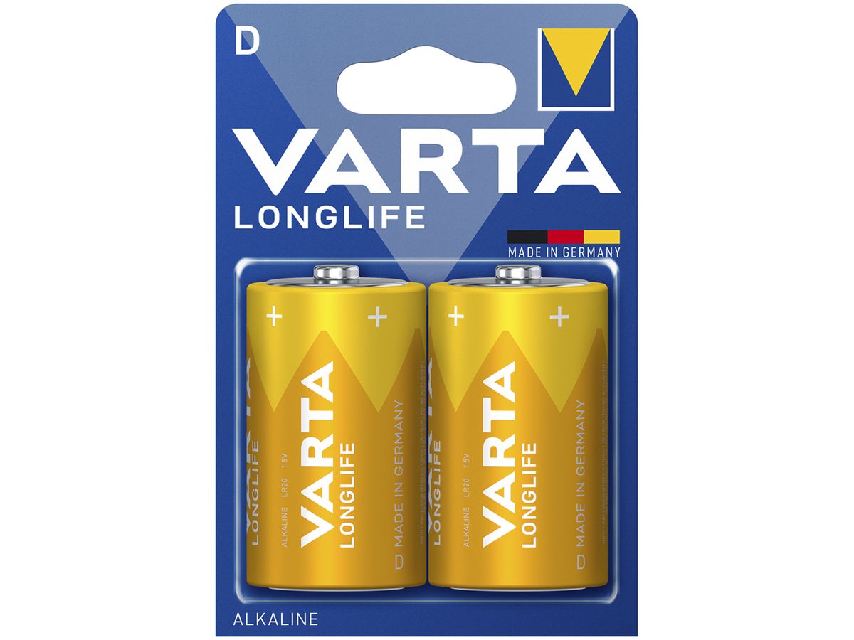 Batterie Alkali VARTA Longlife Extra D Blister à 2 Stück