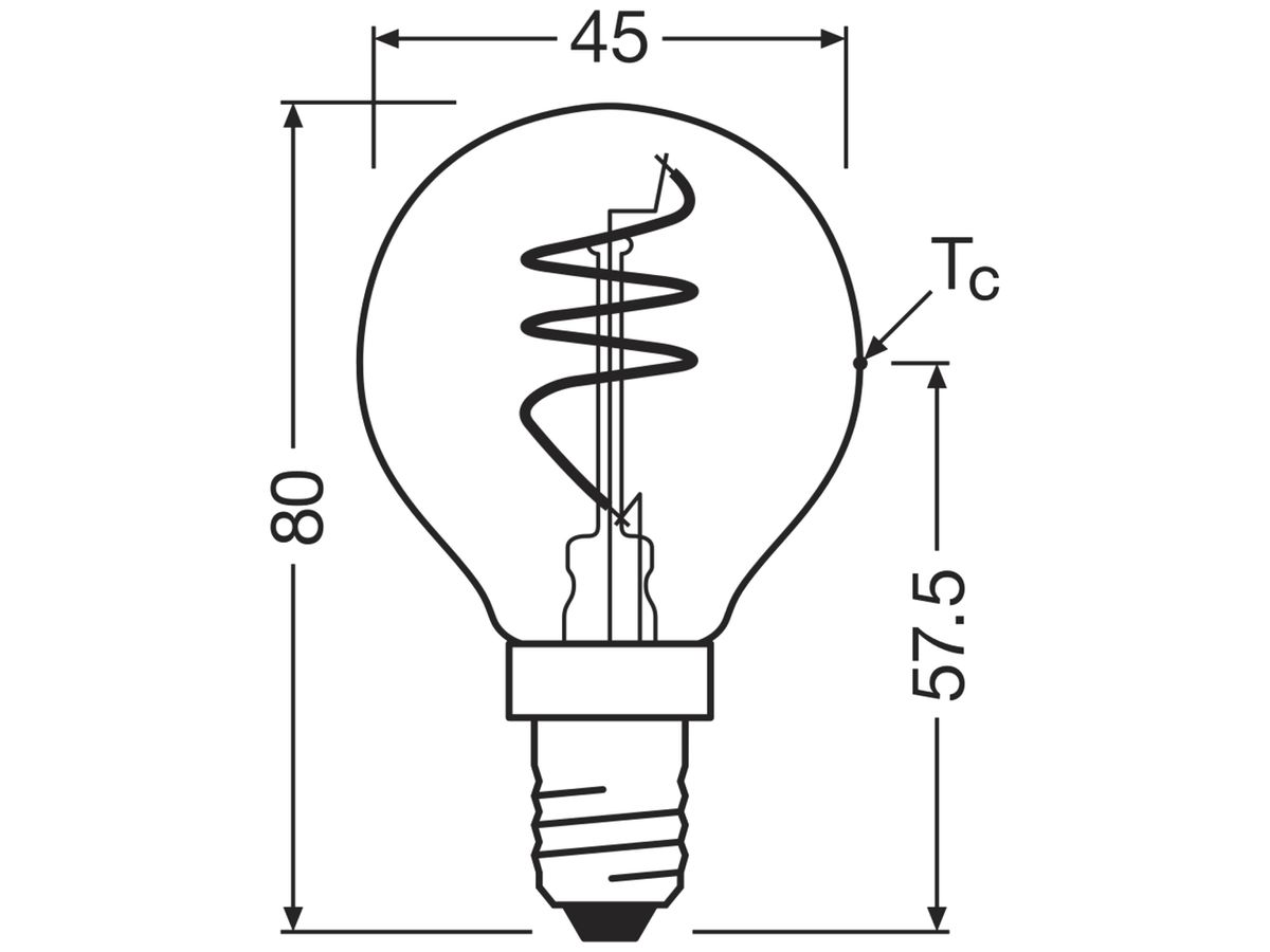 LED-Lampe Osram Vintage 1906 E14 4.6W 470lm 2700K DIM Ø45×80mm klar