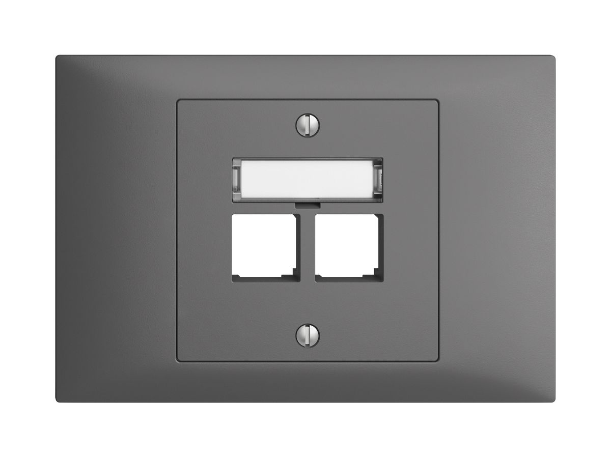 EB-Montageset S-One EDIZIOdue BKE für 2×RJ45 gerade, dunkelgrau