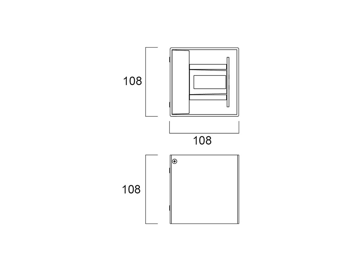 LED-Wandleuchte Sylvania START Surface 5.8W 2×140lm 830/840 IP54 108×108 schwarz