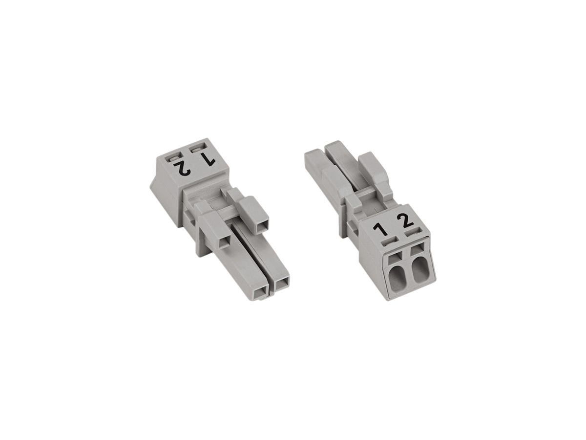 Buchse WAGO 2L 0.25…1.5mm² grau Codierung B 16A 250V ohne Zugentlastungsgehäuse