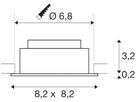 LED-Downlight SLV NEW TRIA UNIVERSAL 68 8.6W 540lm 925/Ø930/940 38° DIM 82×82 ws