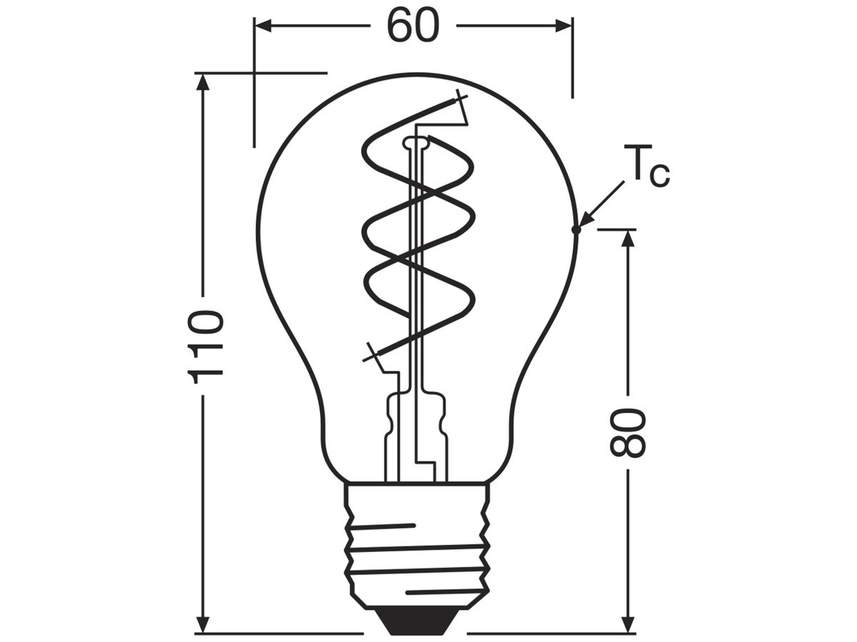 LED-Lampe Osram Vintage 1906 E27 8W 806lm 822 DIM Ø60×110mm Typ A Gold