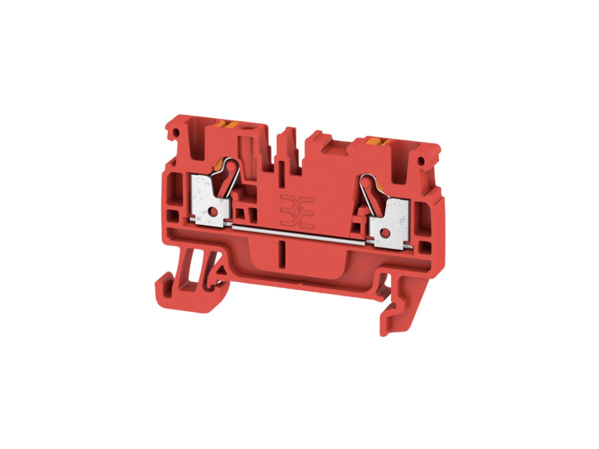 Durchgangs-Reihenklemme Weidmüller A2C PUSH IN 2.5mm² TS35 rot