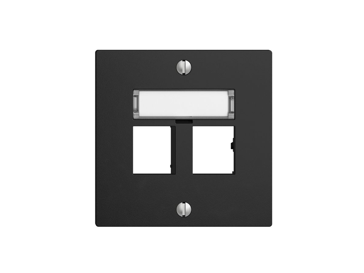 Montageset EDIZIOdue Geradeauslass, für 2×RJ45 freenet, schwarz