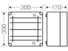 Gehäuse Hensel Mi, 300×300mm, Sammelschiene 400A, 5-polig