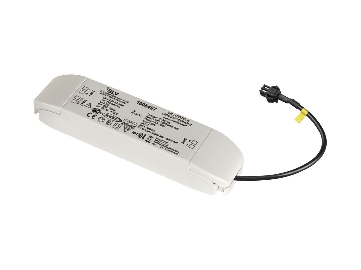 LED-Konverter SLV LEDC30W1050NLR-Z, 30W 150…1050mA 10…54VDC, DALI, QC