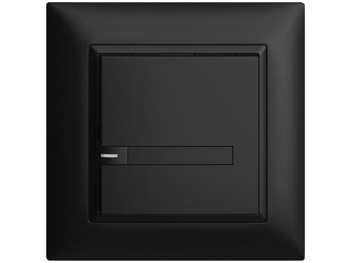 UP-Universaltaster 1×1T EDIZIOdue schwarz, mit Papiereinlage + LED