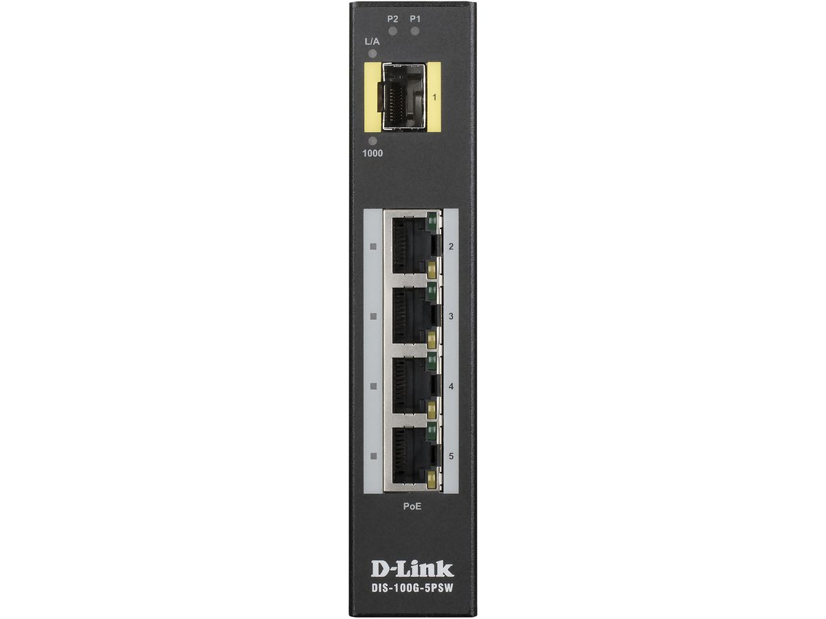 Switch D-LINK DIS-100G-5PSW, 5-Port Layer2 unmanaged Gigabit PoE+ SFP