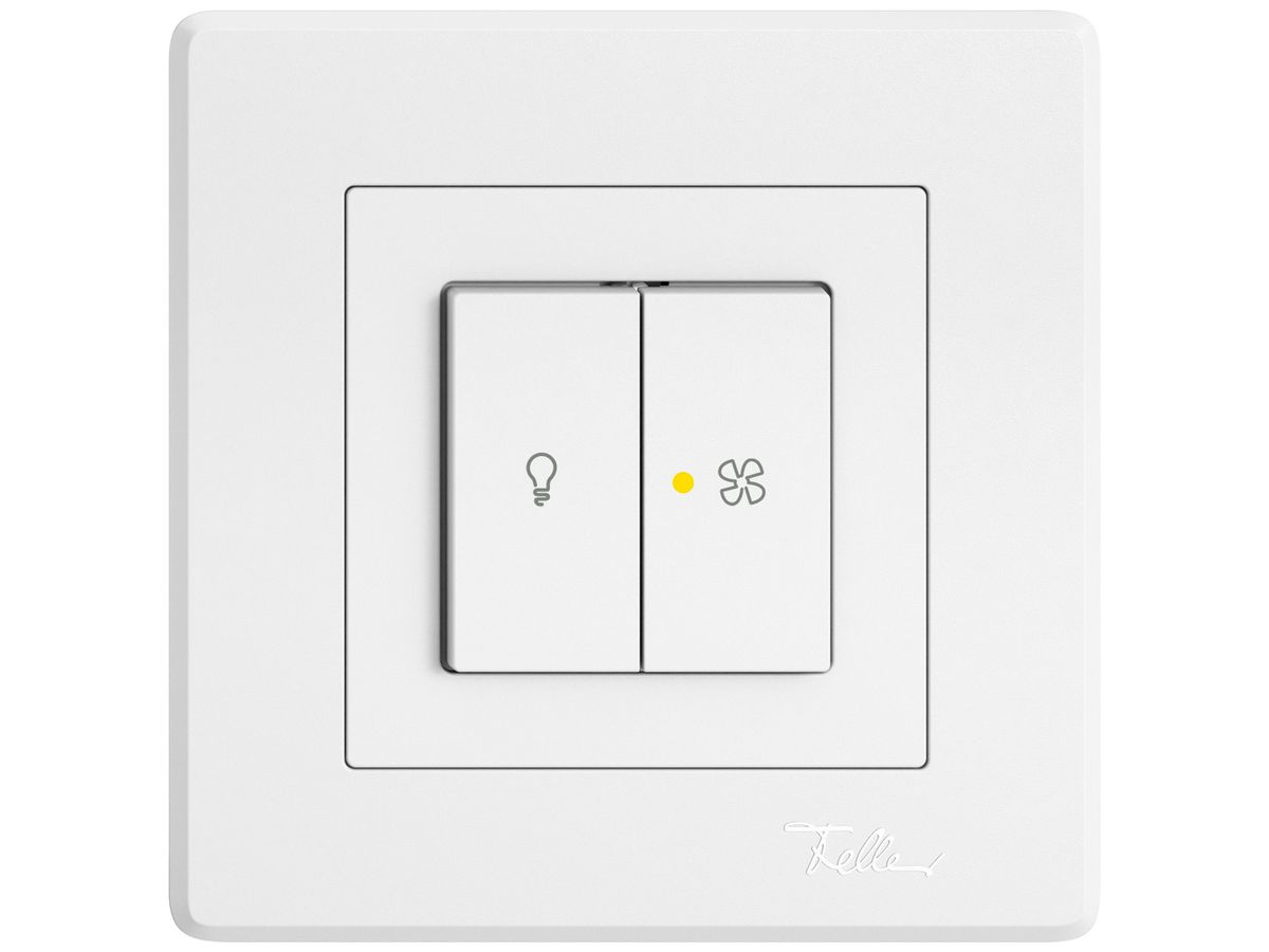UP-Leuchtdruckschalter EDIZIO.liv SNAPFIX® für Licht&Venti 3/3/1L KS gelb ws