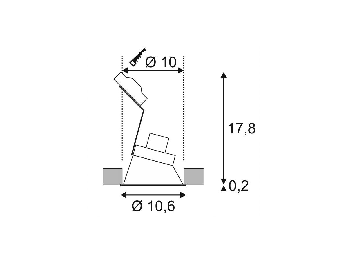 EB-Downlight SLV HORN-A, GU10 50W IP21 mattweiss