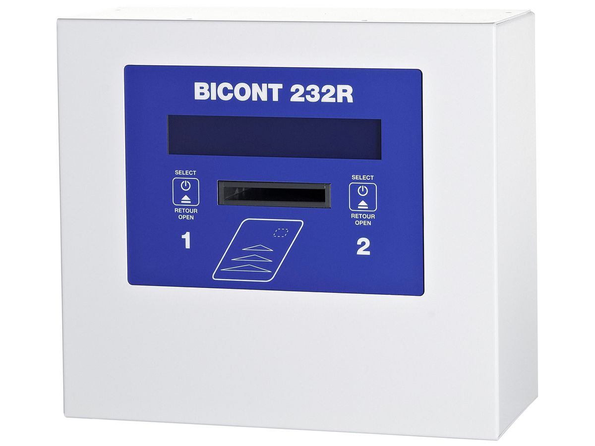 AP-Gebührenautomat Bicont 232R, RFID-Card, IP21, 2×16A, 2×11kW, für 2 Geräte