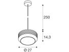 Pendelleuchte SLV PANTILO E27 1×0…15W Ø270mm Silber