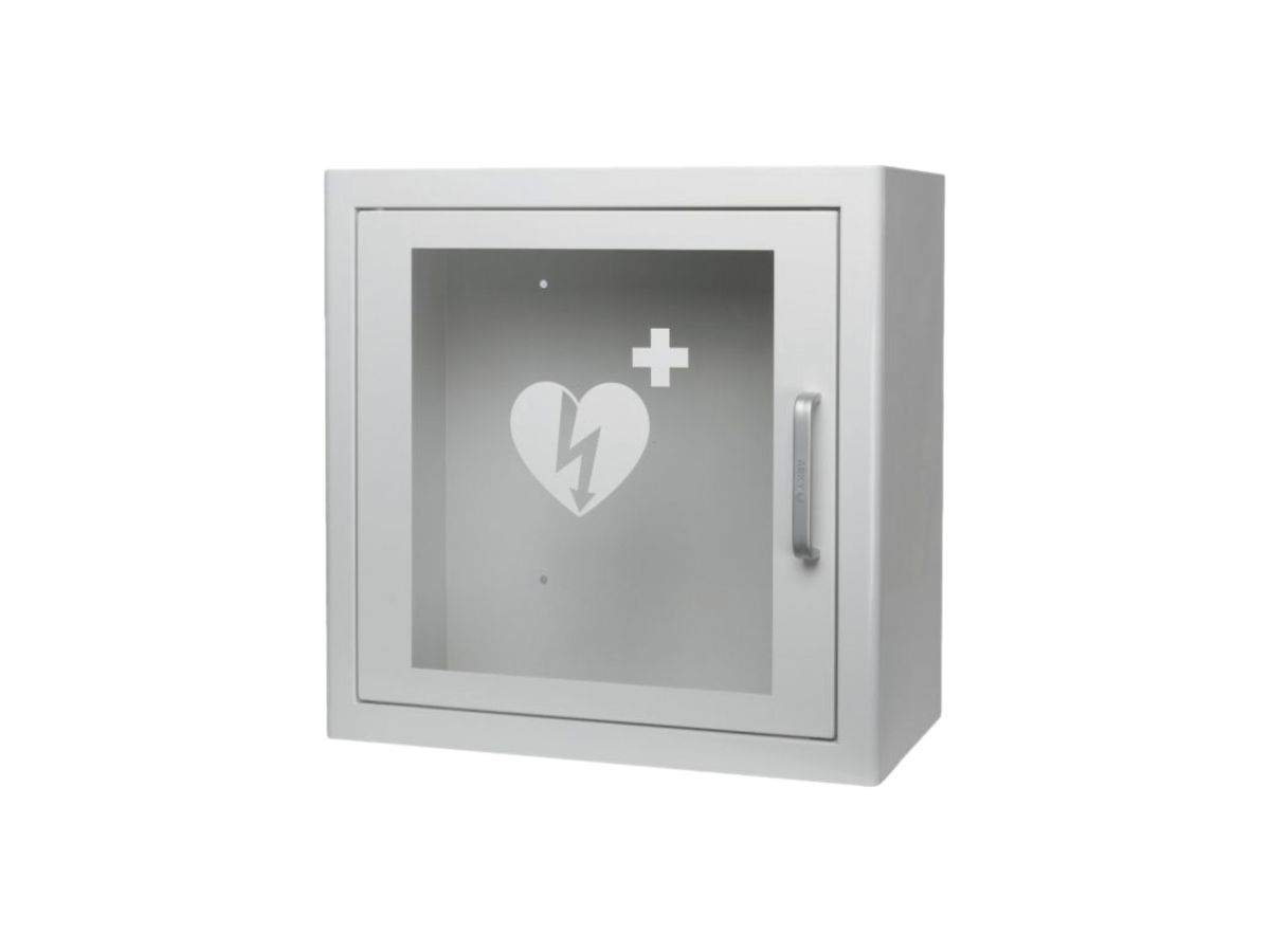 Wandgehäuse zu Defibrillator SAVER ONE, IP20, ohne Alarm, Metall-Look