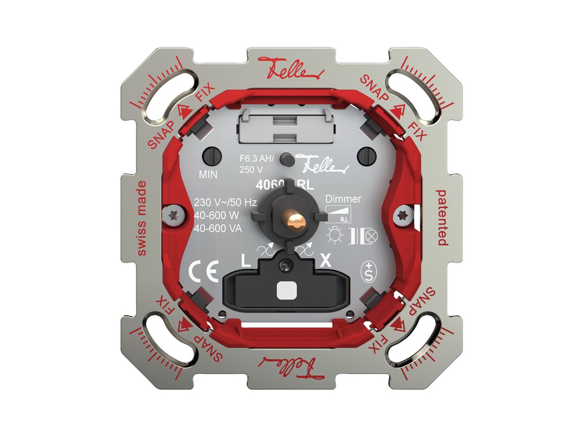 UP-Dimmer Feller SNAPFIX® bel.ws Phasenanschnitt 40…600W/40…600VA