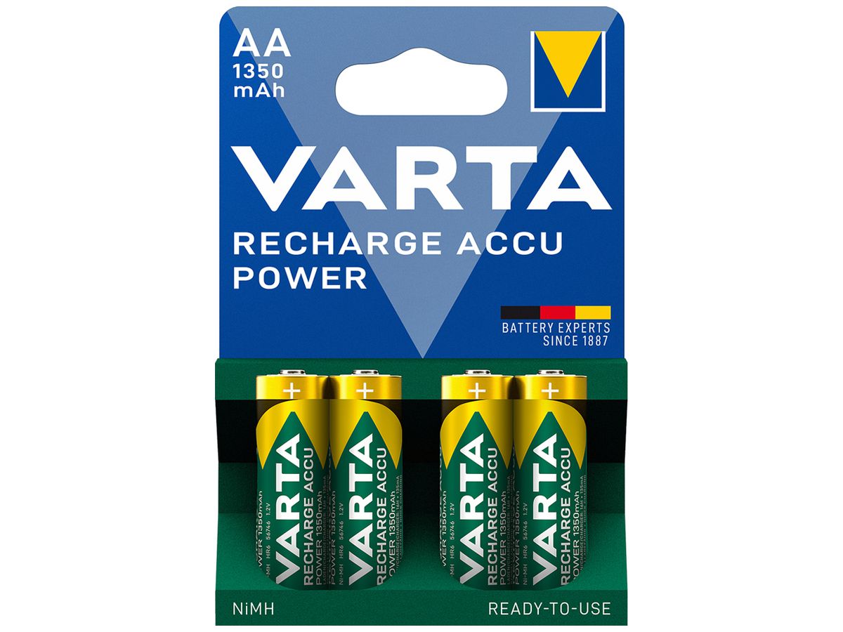 Akku VARTA Power NiMH HR06/AA, 1.35Ah Blister à 4 Stück