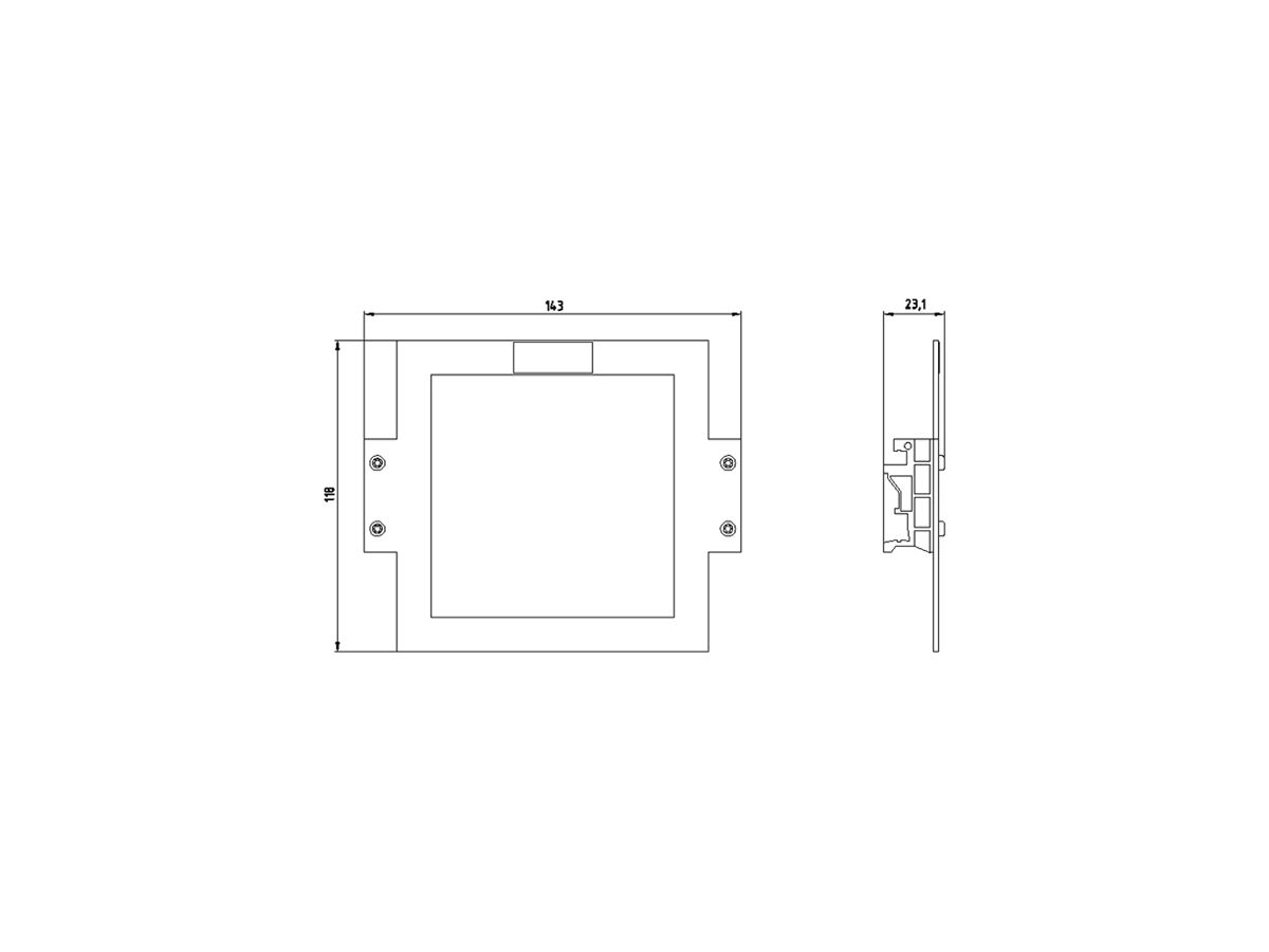 Hutschienen-Adapter Siemens SENTRON, für 7KM PACxxxx, Display nach hinten