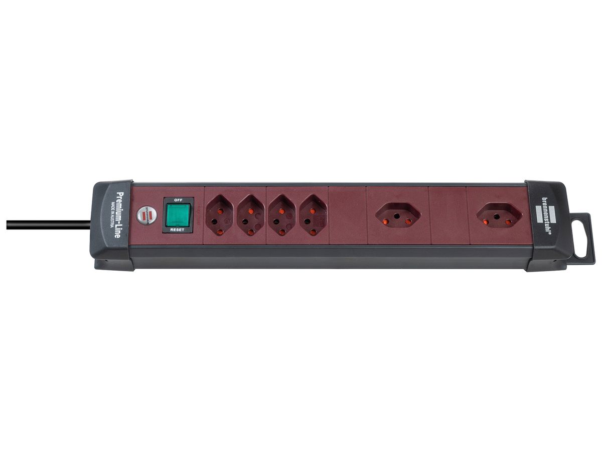 Steckdosenleiste P-L Technik Schalter Aufhänger 4+2 90°×T13 3m 3×1.5mm² sz/bo