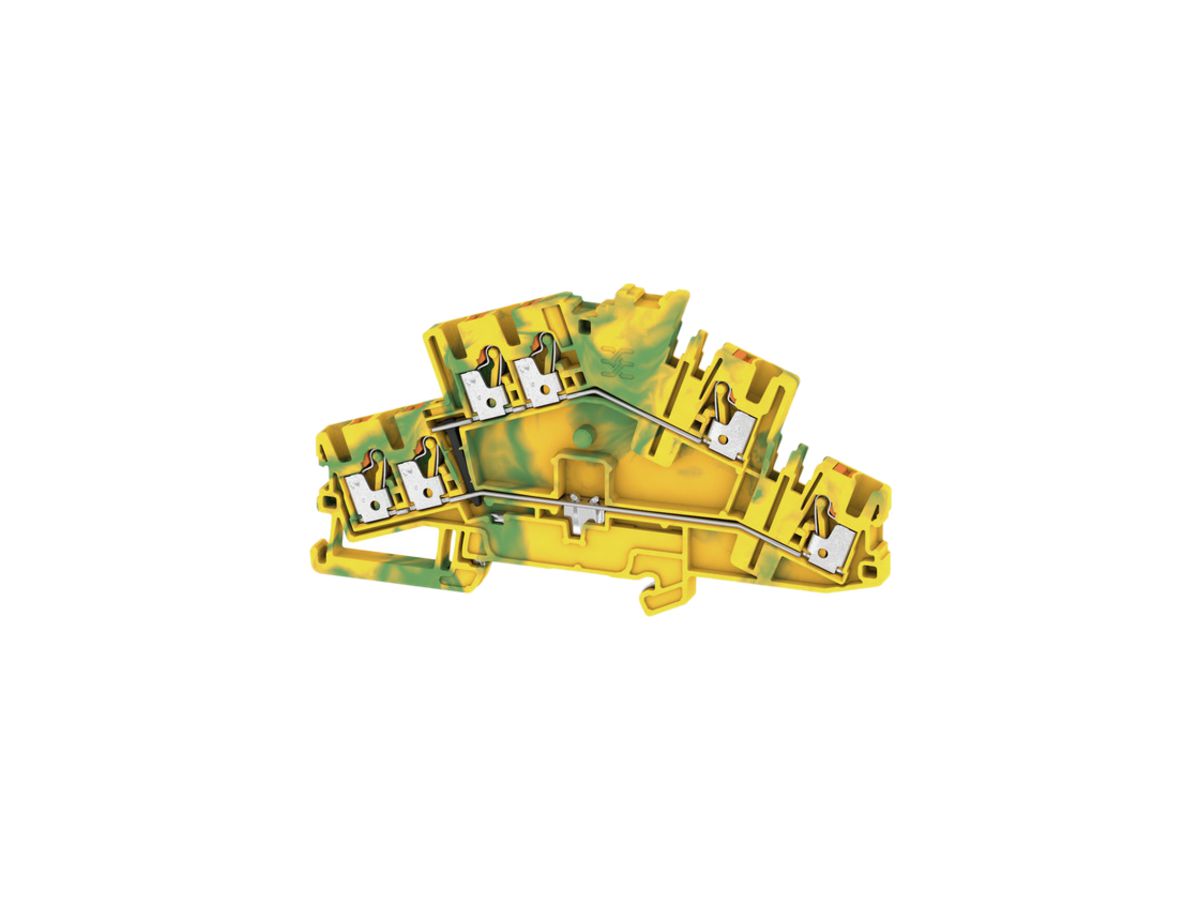 Schutzleiter-Reihenklemme Weidmüller A2C PUSH IN 2.5mm² 3 Etagen grün-gelb