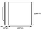 LED-Deckenleuchte LDV PLANON FRAMELESS 40W 3000lm 3000K 600×600mm weiss