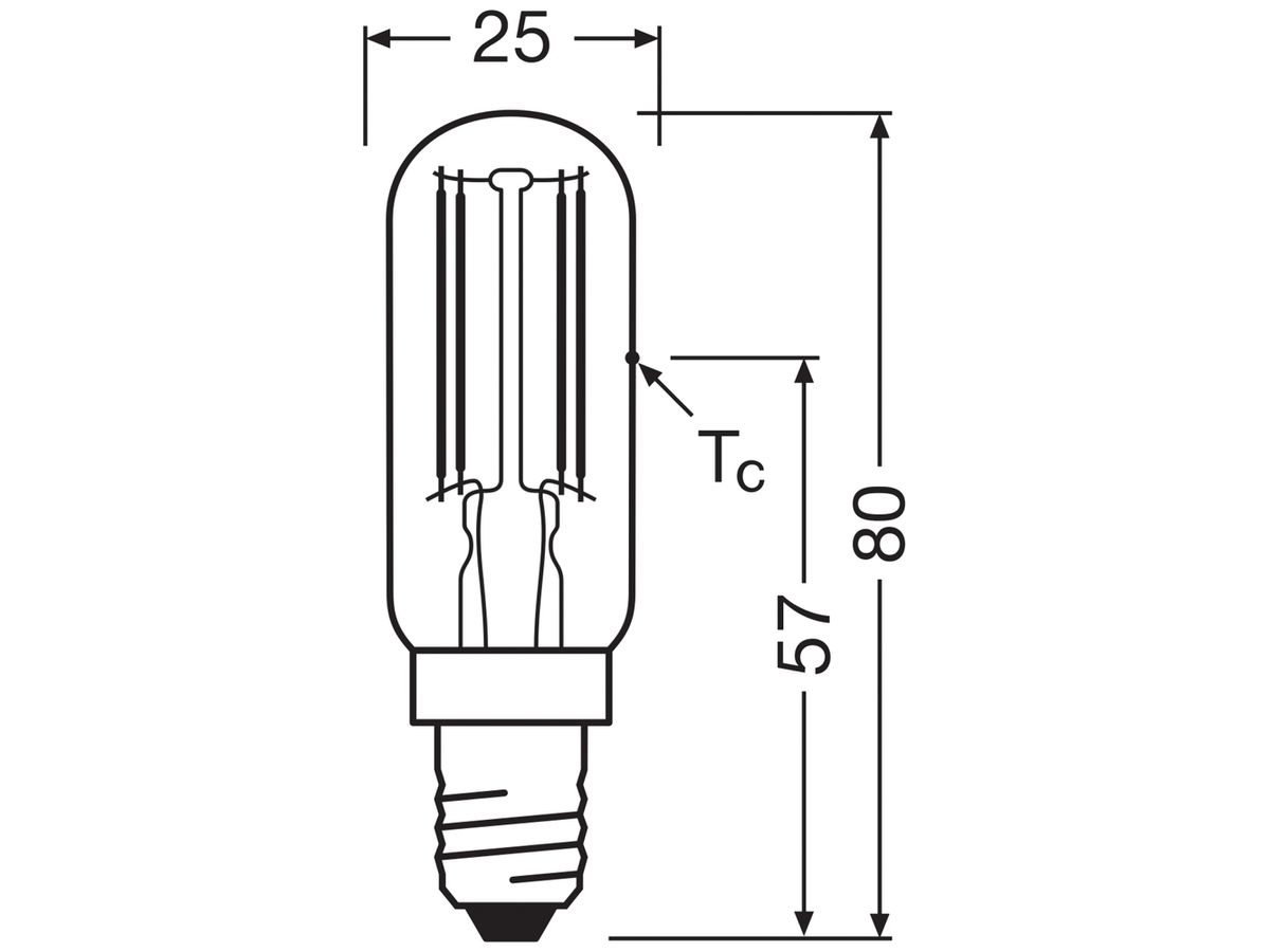 LED-Lampe Osram SPECIAL E14 6.5W 730lm 2700K DIM Ø25×80mm klar