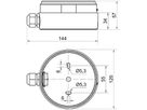 Adapter WERMA Maxi, für Signalsäule, seitlische Kabelverschraubung, grau