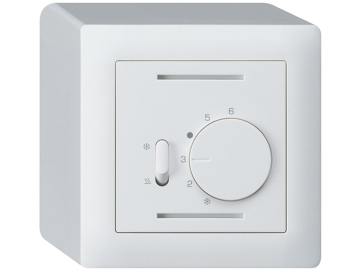 AP-Thermostat Hager kallysto, mit Schalter Heizen/Kühlen, weiss
