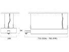 LED-Hallenstrahler Sylvania KubiXx AISLE PIR 188W 32500lm 840 IP65 DIM 732×280