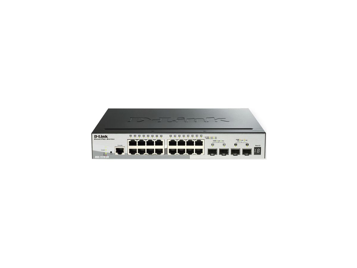 Switch D-LINK DGS-1510-20/E, 20-Port smart managed Layer2/3 Gigabit