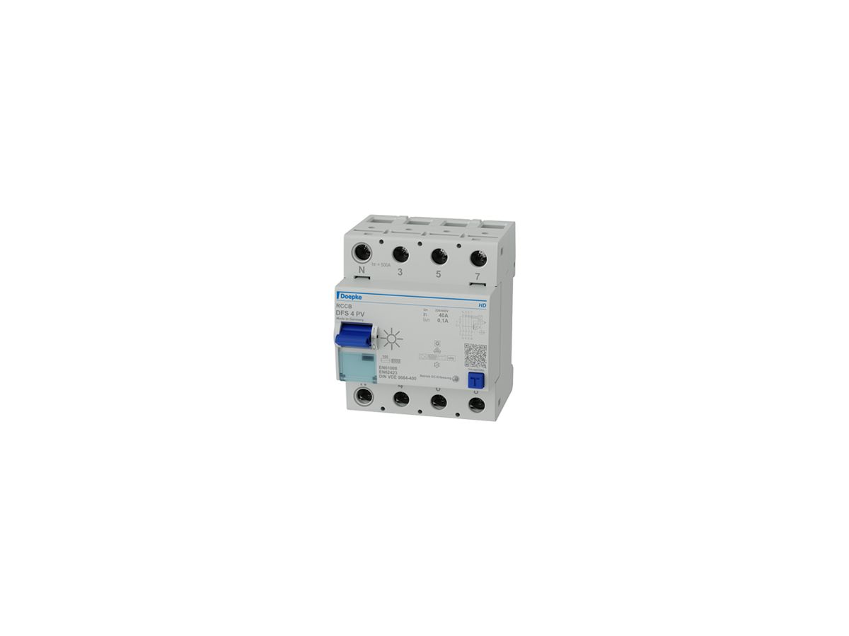 Fehlerstromschutzschalter Doepke DFS4 4P 400V 0.1A B PV 40A 6kA 4TE