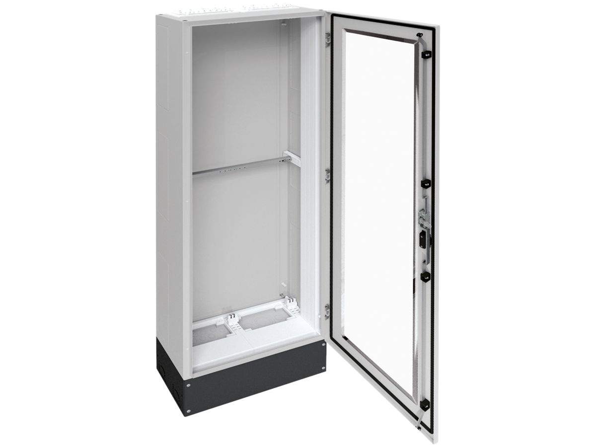 Schrank Hager univers SK I 1850×550×275mm mit Sockel 200mm+Tür transparent IP55