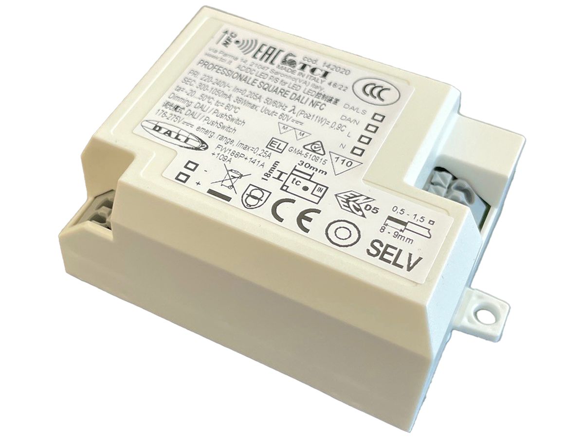 LED-Betriebsgerät Elektrogros SQUARE DALI 38 NFC 3…38W 10…48V 300…1050mA