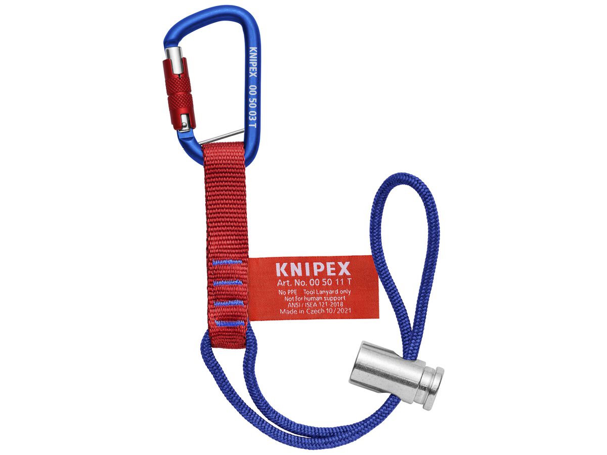 Adapterschlaufe KNIPEX 00 50 13 T BK mit Materialkarabiner max.6kg