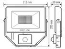 LED-Strahler ESYLUX AFL BASIC, 30W 4000K 3000lm 200×60×195mm IP65, schwarz