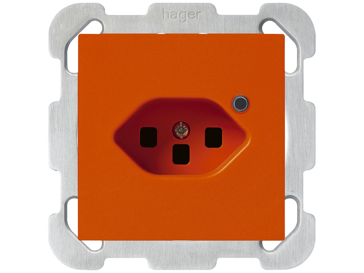UP-Steckdose Hager kallysto 1×T23 beleuchtet B orange
