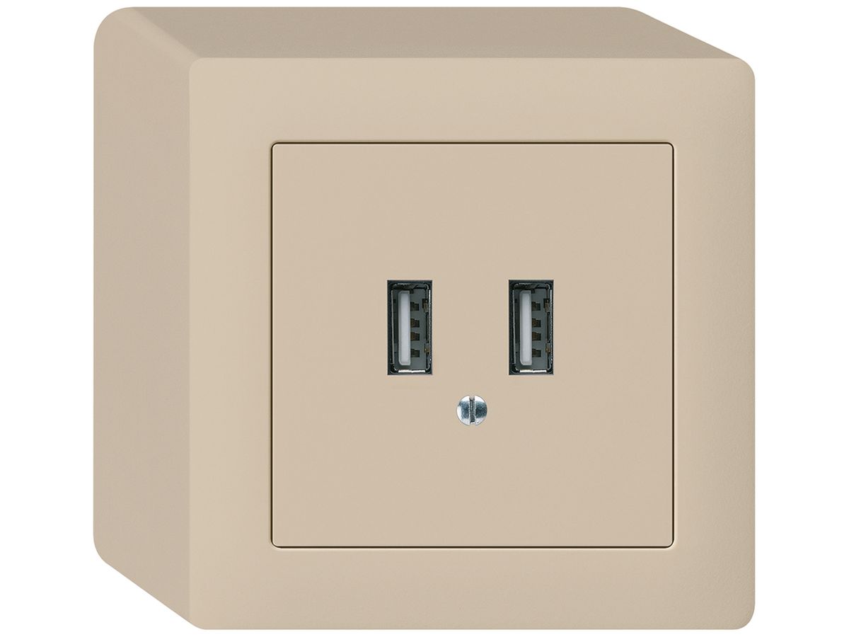 AP-USB-Ladesteckdose Hager kallysto 240V 2400mA beige