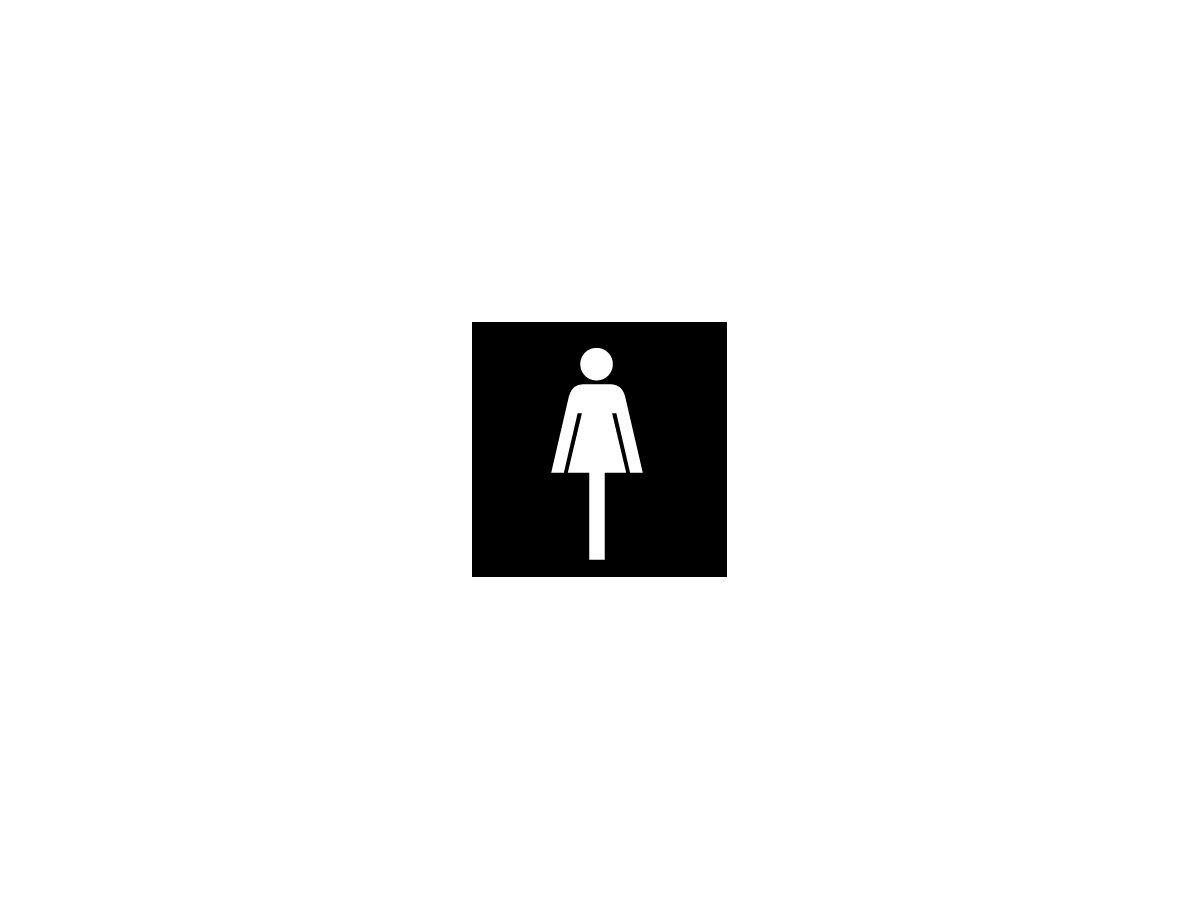 Folie neg.Symbol 'WC Damen' EDIZIOdue schwarz 42×42 für Lampe LED
