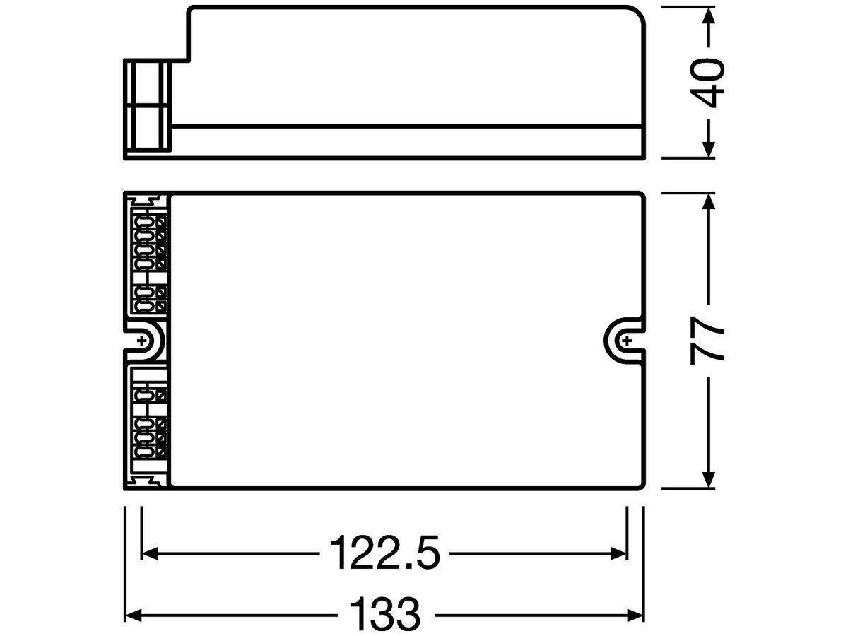 LED-Konverter OT 75/170…240/1A0 4DIMLT2 G2 CE 75W 250…1050mA 133×77×40mm