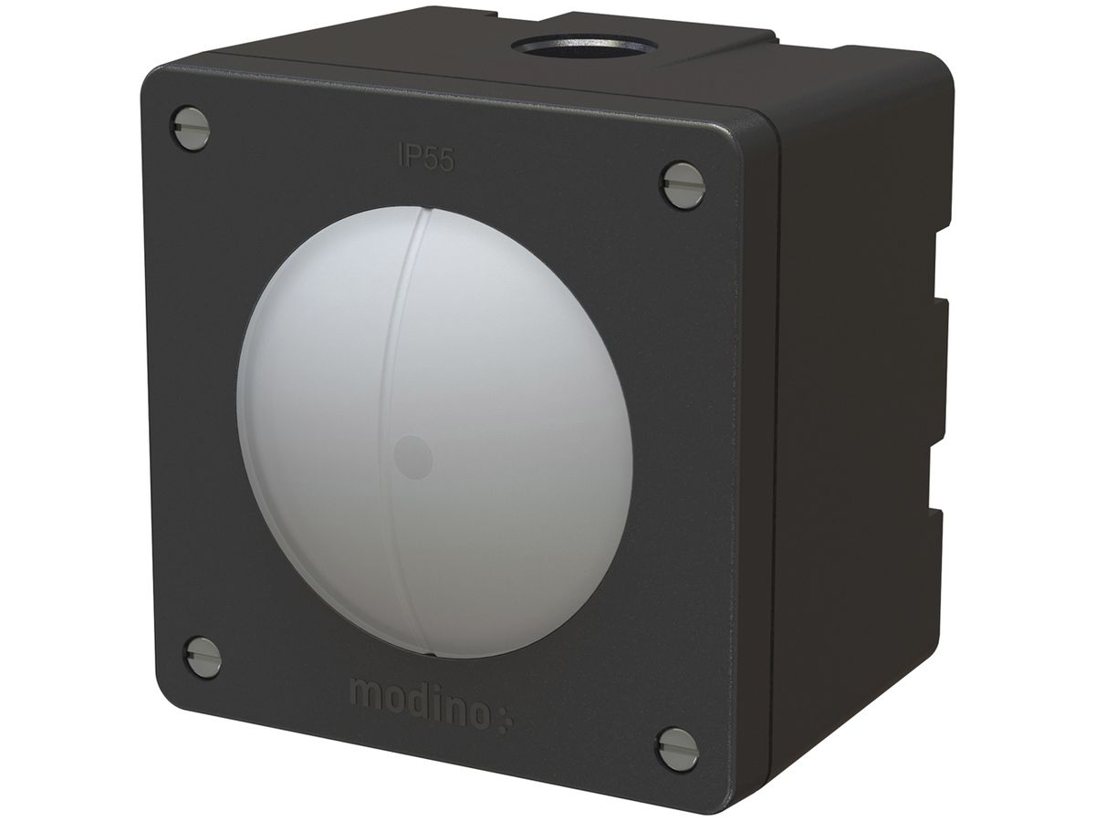 AP-Leuchtdruckschalter modino exo 2×Schema 3 1×bel.10A 250V 90×90mm schwarz