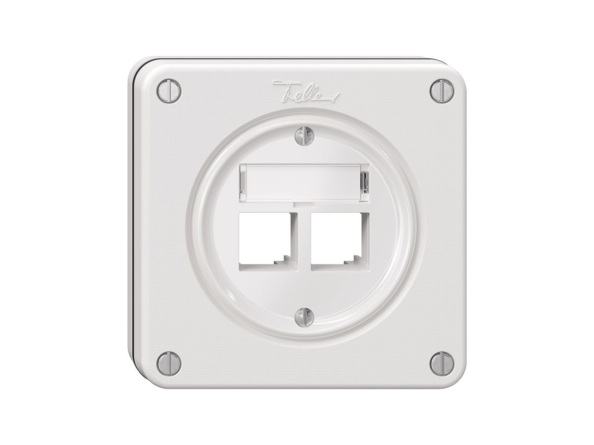 NUPU-Montageset Feller S-One EASYNET, für 2×RJ45, Tiefe 28 mm, weiss