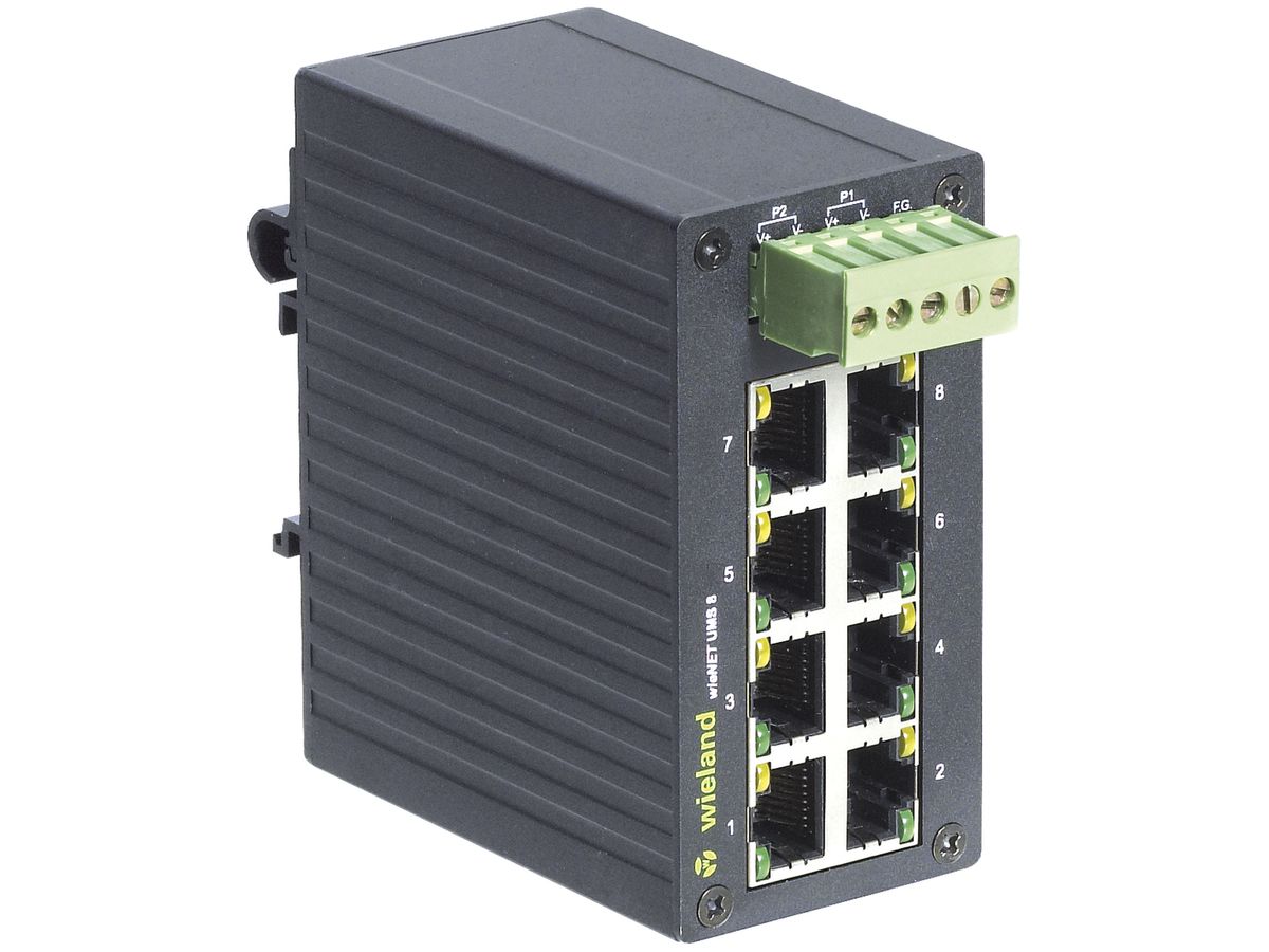 Switch wienet UMS 8, 8-Port, 10/100Mbit/s, unmanaged, IP50