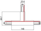 T-Einspeiser Sylvania OneTrack 3 Phasen DALI schwarz rechts innen