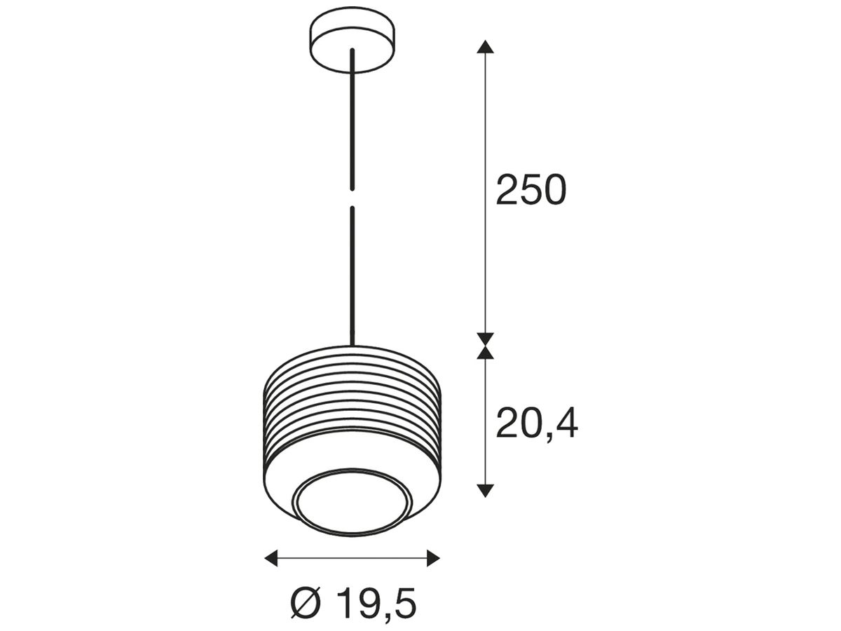 Pendelleuchte SLV PANTILO E27 1×0…15W Ø195mm Gold