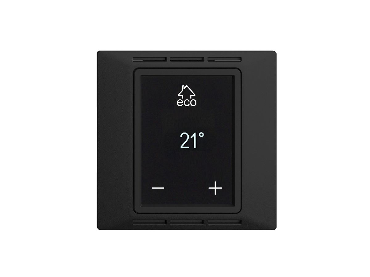 UP-Raumthermostat EDIZIOdue F schwarz mit Display, Fussboden- und Raumregler