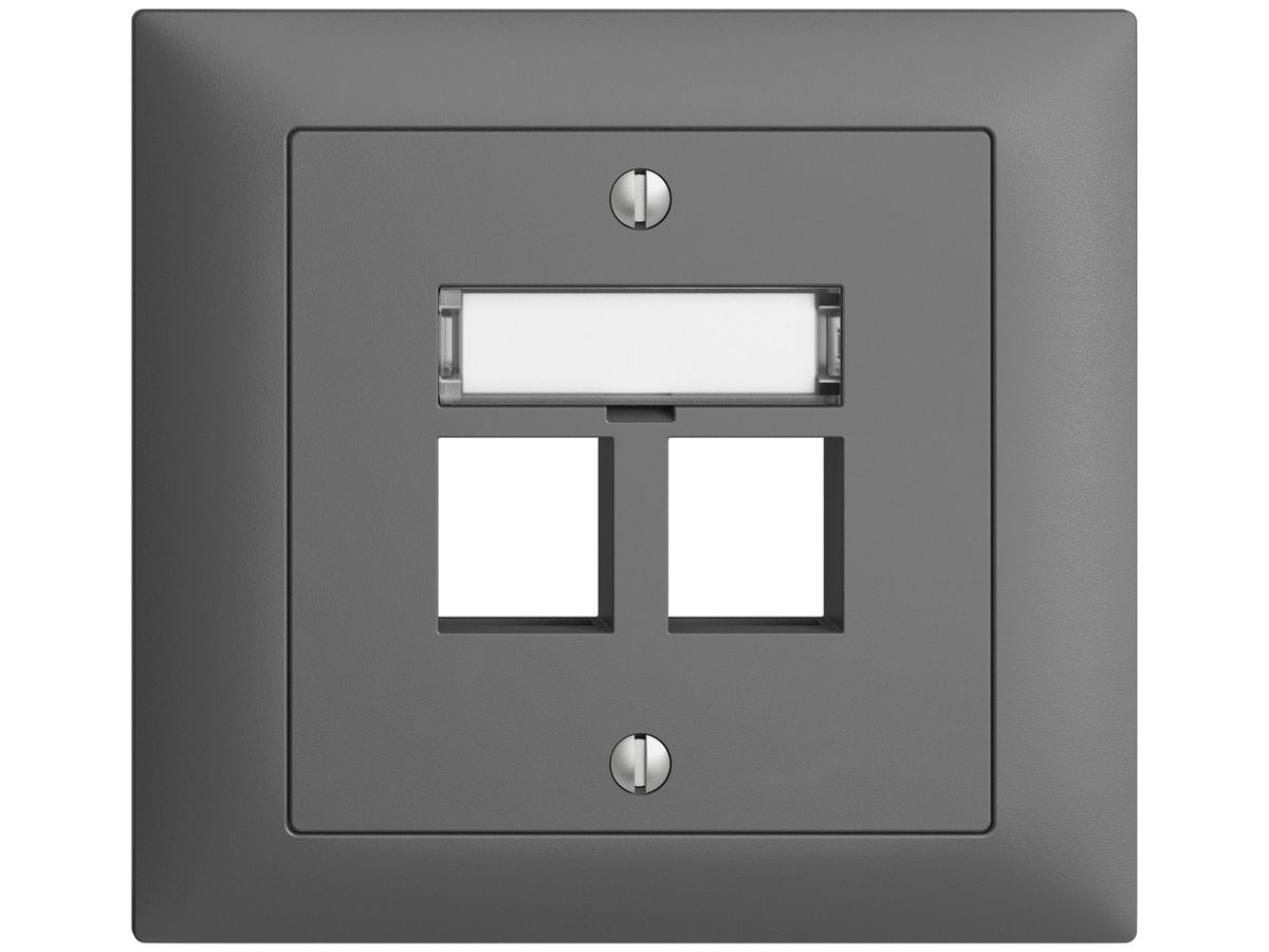 EB-Montageset EDIZIOdue FKE, Geradeauslass, für 2×Keystone, dunkelgrau